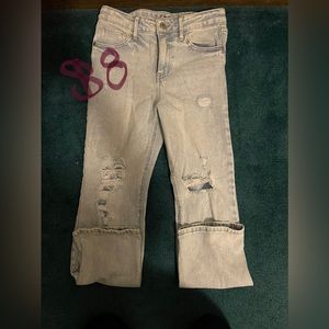 Art class size 12; ripped light blue mom jean